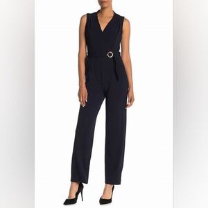 NWT, Tahari ASL Teal Belted Jumpsuit